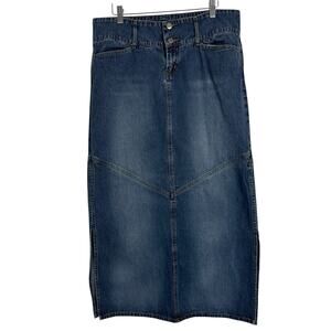 Vintage Y2K Skirt Paris Blues Women Size 13 Denim Maxi Blue Jean Western